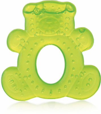 Beebaby Teddy Ring Water Filled Teether with Carry Case, Cooling Teether, BPA free 3M+ Teether(Teddy - Green)