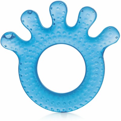 Beebaby Fingers Water Filled Teether with Carry Case, Cooling Teether, BPA free 3M+ Teether(Fingers - Blue)