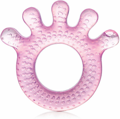 Beebaby Fingers Water Filled Teether with Carry Case, Cooling Teether, BPA free 3M+ Teether(Fingers - Pink)