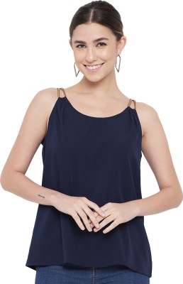 ALL WAYS YOU Casual Solid Women Blue Top
