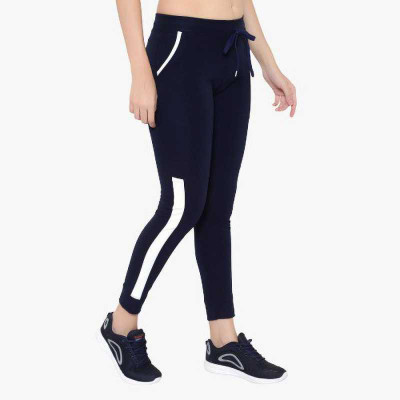 Bluecon Colorblock Women Dark Blue Track Pants