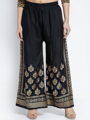 OMAYA Flared Women Black Trousers