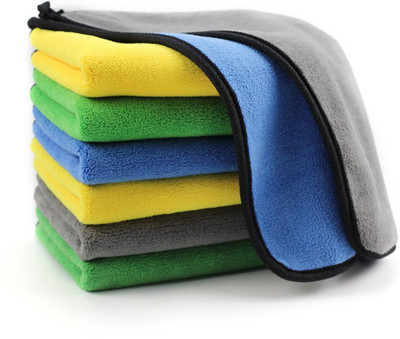 Bluwings Microfiber Vehicle Washing  Cloth(Pack Of 9, 800 GSM)