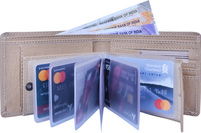 Designer Bugs Men Casual Beige Artificial Leather Wallet(7 Card Slots)