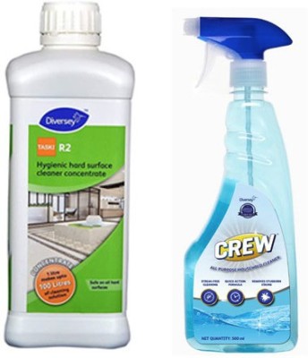 Diversey Taski R2 Floor Cleaner One Liter & Crew All Purpose Cleaner 500ml(1750 ml)