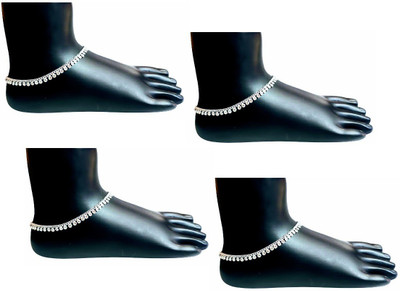 KAMADA CREATIONS Alloy Anklet(Pack of 4)