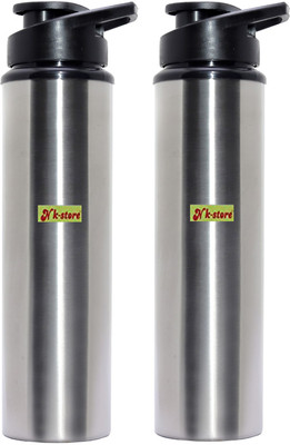 NK-STORE 1000 ml Steel Shaker(Pack of 2, Silver)