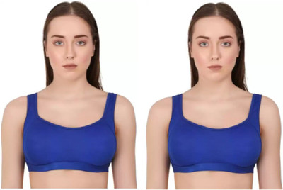 JVBRANGI Women Sports Lightly Padded Bra(Blue)