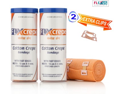 FLXCREPE CREPE BANDAGE (15CM*4MTR)(PACK OF 2) Crepe Bandage