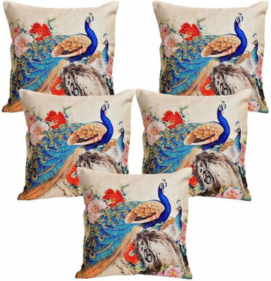 Veer Fabs Jute Cushions & Pillows Cover(Pack of 5, 40 cm*40 cm, Multicolor)