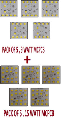 Onas 5 Pcs 9 Watt MCPCB, 5 Pcs 15 Watt MCPCB White Color LED Bulb Raw Material Light Electronic Hobby Kit