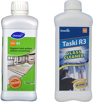 Diversey Taski R2 Floor Cleaner & Taski R3 Concentrated Glass Cleaner(2 x 1000 ml)