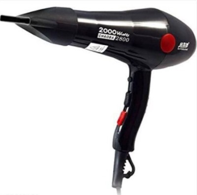 CHAOBA 2800 Hair Dryer 2000 Watt with 2 Nozzles Black Hair Dryer(2000 W, Black)