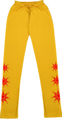 IndiWeaves Legging For Girls(Yellow Pack of 1)