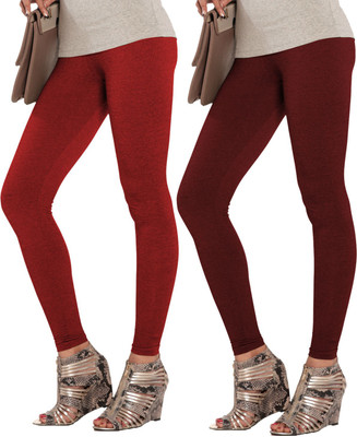 Lyra Ankle Length  Ethnic Wear Legging(Red, Maroon, Solid)