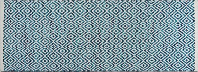 house of handmade Cotton Floor Mat(Blue, Medium)