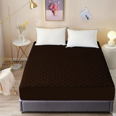 Abhsant Fitted Double Size Breathable, Stretchable, Waterproof Mattress Cover(Brown)