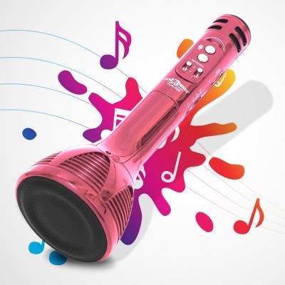 Make Ur Wish Superier Quality Wireless Bluetooth Microphone Connection Player Speaker 2-in1 With Recording + USB+FM Microphone(Pink)