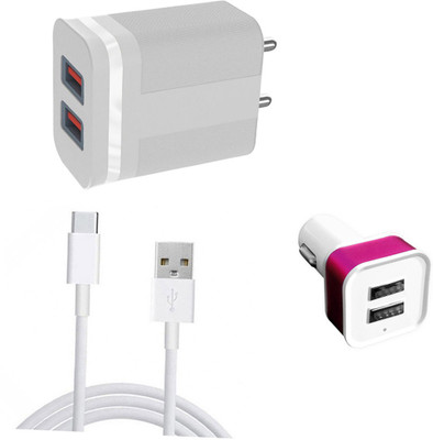 DAKRON Wall Charger Accessory Combo for Micromax IN Note 2(White)