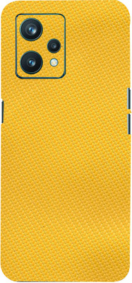Mclaxa Yellow Carbon Fiber Mobile Back Skin, Yellow Carbon Fiber, Realme 9 Pro Plus Mobile Skin(Yellow Carbon Fiber Skin With Super Matte Finish)