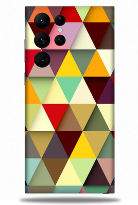 OggyBaba Samsung Galaxy S22 Ultra Mobile Skin(Colorful Triangles Multicolor Skin With Ultra Matte Finish)