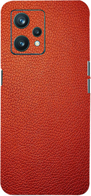 Mclaxa Red Leather Mobile Back Skin, Red Leather, Realme 9 Pro Plus Mobile Skin(Red Leather Skin With Super Matte Finish)