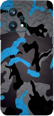 Mclaxa Blue Camouflage Mobile Back Skin, Blue Camouflage, Realme 9 Pro Plus Mobile Skin(Blue Camouflage Skin With Super Matte Finish)