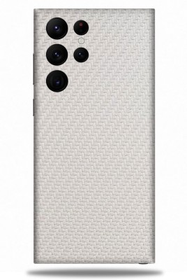 OggyBaba Samsung Galaxy S22 Ultra Mobile Skin(White Carbon Fiber Skin With Ultra Matte Finish)