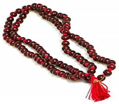 Shiva Tears 108+1 Beads Certified Red Sandalwood Jap Mala for Wearing and Jaap Beads Wood Chain
