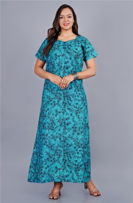 RANKYA Women Nighty(Green)