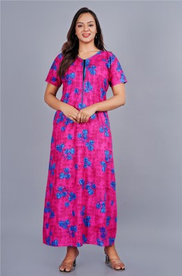 Putul Creation Women Nighty(Pink)