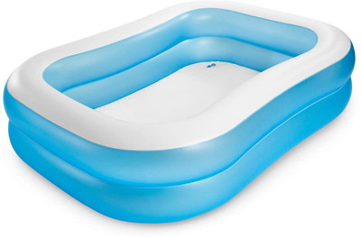 Tiny Tales Intex 57180 Rectangular Swimming Pool, White Blue With Free Pump Inflatable Swimming Pool(Multicolor)