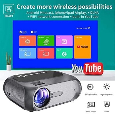 OSR Traders Smart Cinema Pocket Mini WIFI Home Theater Digital Phone Mirroring T7 7000 Lumen (4000 lm) Portable Projector(Silver)