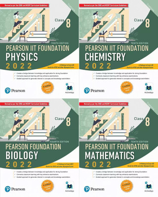 Pearson IIT Foundation Physics,Chemistry,Biology,Mathematics Class 8(Paperback, Trishna)