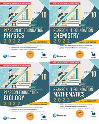 Pearson IIT Foundation Physics,Chemistry,Biology,Mathematics Class 10(Paperback, Trishna)