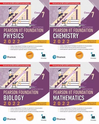 Pearson IIT Foundation Physics,Chemistry,Biology,Mathematics Class 7(Paperback, Trishna)