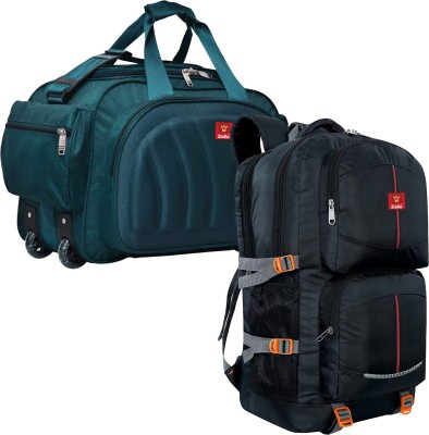 sky spirit (Expandable) Rucksack and Duffel Bag With Wheels Combo Pack of 2 For men and women Rucksack - Duffel With Wheels (Strolley)