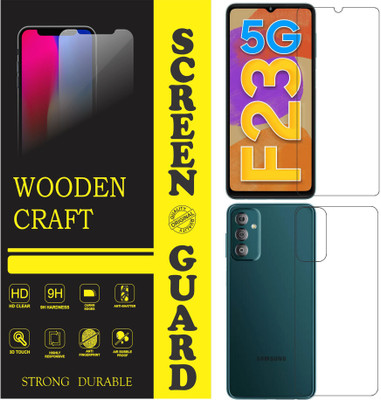wooden craft Front and Back Tempered Glass for SAMSUNG Galaxy F23 5G {Flexible}, SM-E236BZGHINS,SM-E236B, SM-E236B/DS, Galaxy F23 5G(Pack of 2)