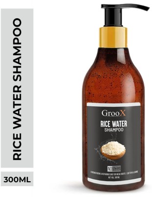 GrooX Rice Water Shampoo with Rice Water, Rice Keratin for Damaged, Dry & Frizzy Hair(300 ml)