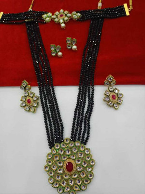 CATALYST Alloy Gold-plated Black Jewellery Set(Pack of 1)