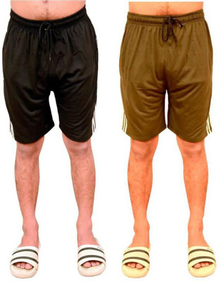 Dressify Striped Men Black, Green Regular Shorts