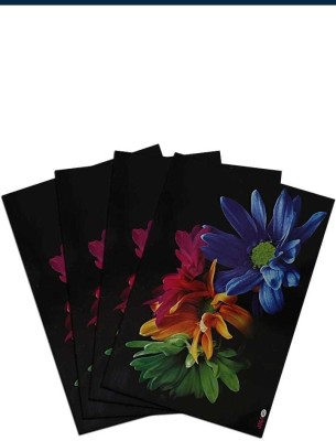 THE LION'S SHARE Square Pack of 4 Table Placemat(Multicolor, Dark Blue, PVC)