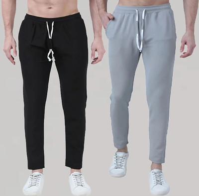 Viara Solid Men Black, Grey Track Pants