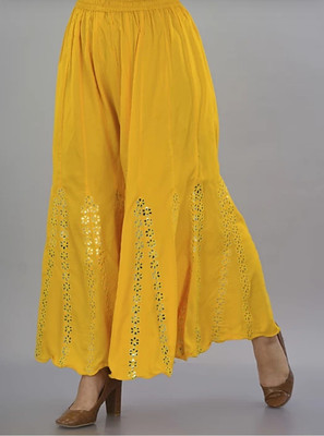 Viara Flared Women Yellow Trousers