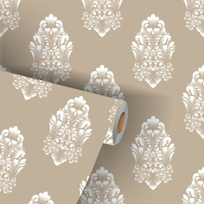Shree Shyam Vinyl Decorative Brown Wallpaper(L x W: 250 cm x 45 cm)