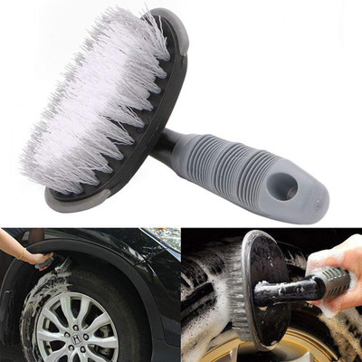 Bubu Car Wheel Cleaning Brush Tire Rim Scrub for Car,Truck,,Bike etc Washing Tool 1 ml Wheel Tire Cleaner(Pack of 1)