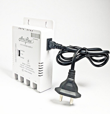 Spx 4 Channel SMPS for FOUR CCTV Security Bullet & Dome Camera Worldwide Adaptor INPUT AC: 150-285V, 50-60Hz Output DC 12V DC-1A(EACH CHANNEL) , Power Supply Adapter for up to 4 CCTV Cameras(WHITE) (1PEICE) Worldwide Adaptor(White)