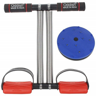Oddish Double Spring Tummy Trimmer With Accupressure Wheel Home Gym Ab Exerciser(Blue, Silver, Red)
