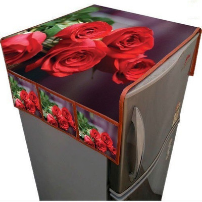 DECORHUT FAB Refrigerator  Cover(Width: 53 cm, Red)