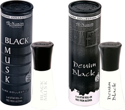Al-Nuaim Black Musk+Denim Black 6 ml Attar Roll-On | for Women, Men | Alcohol Free Attar Floral Attar(Floral)